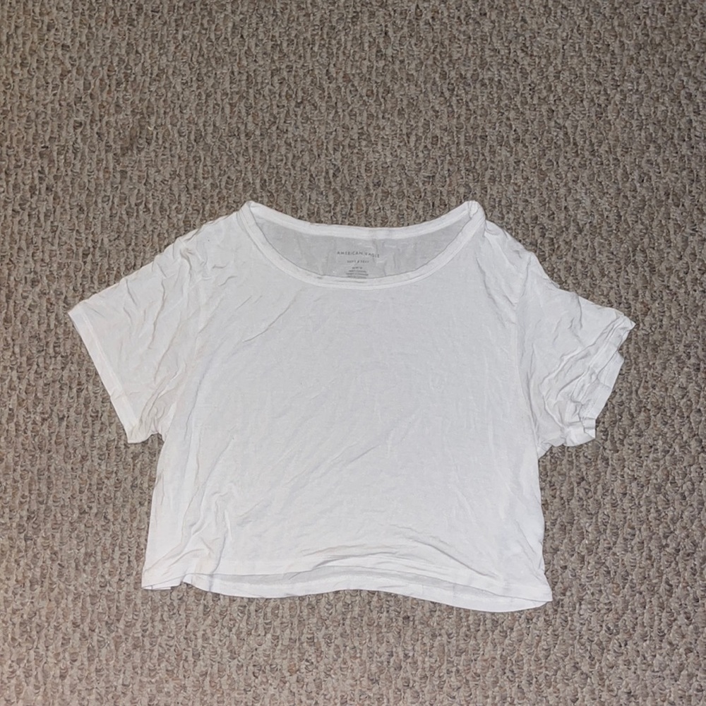 White Cropped American Eagle T Shirt size M